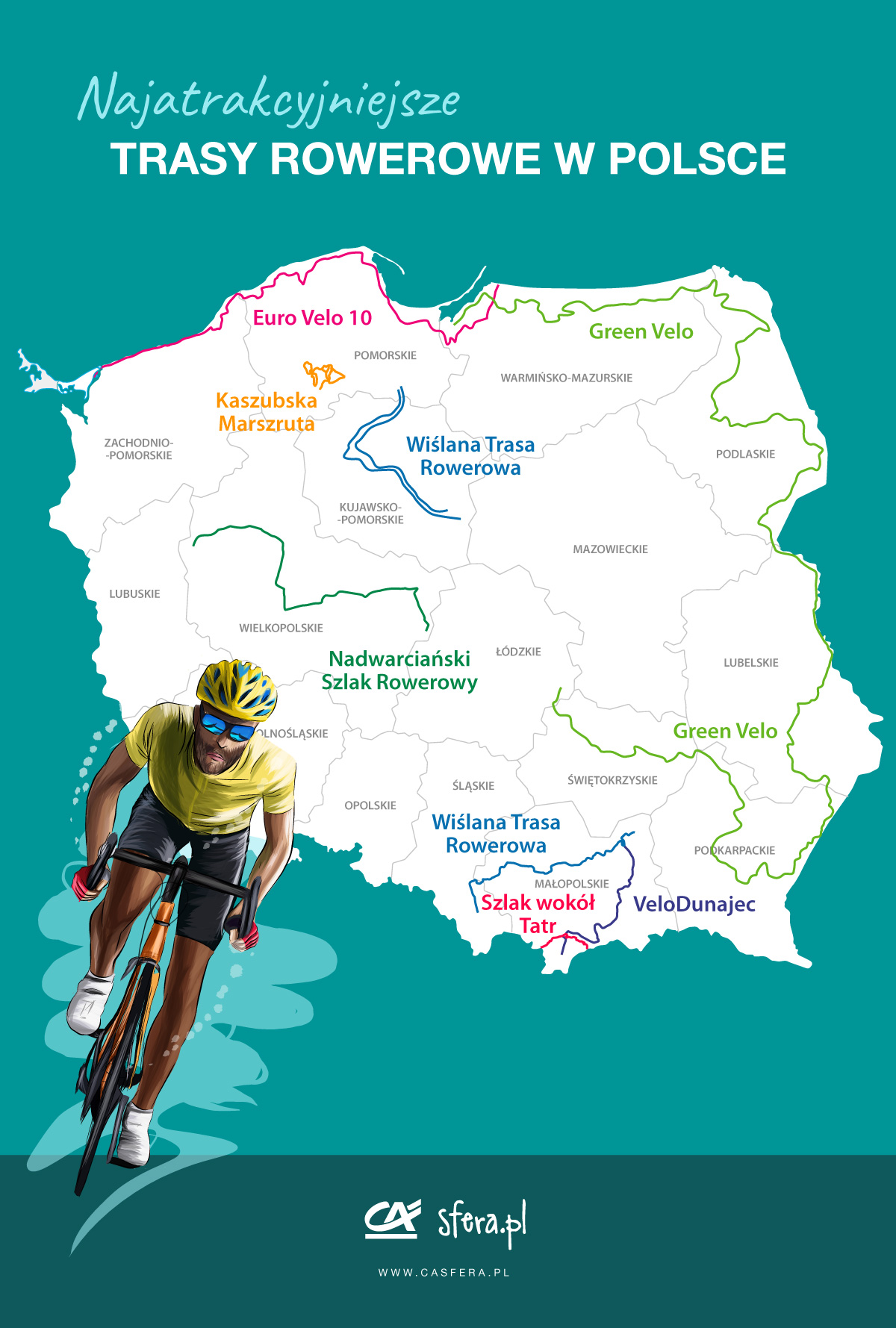 Trasy rowerowe w Polsce - Mapa